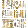 Custom metallic gold temporary hand body sticker tattoo